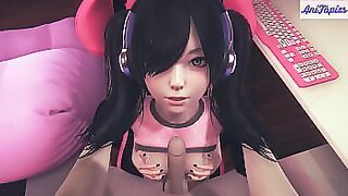 UwU Gamer Streamer Girl Have Fun Sex With Her Viewer - 3D HENTAI