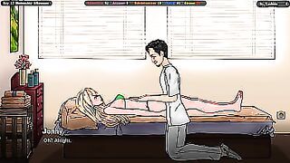 a cunning masseur asked permission to examine her breasts. 3D Hentai Game