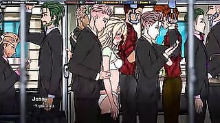 Jenny loves it when strangers make her orgasm on the bus. Hentai Game