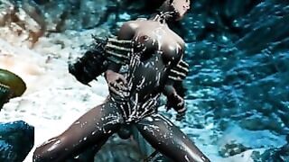 Busty Brunette is Captured and Fucked By Falmer in Skyrim Cave