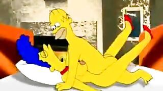 The Simpsons,marge gets banged by delivery boy and homer (short but funny).
