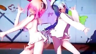 Cute Petite Futanari Chicks Dance
