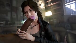 Lara Croft Long Blowjob to a BBC 3D Animation
