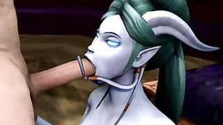 World Of Warcraft Draenei Slut Uses Her Tentacles for a Blowjob