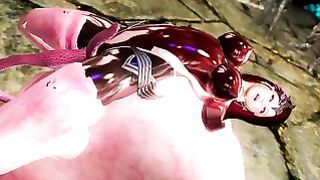 skyrim The estrus tentacle caught the latex Taimanin 2