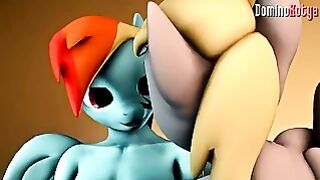 Futa Rainbow Dash and Derpy have a sweet time (MLP animation)
