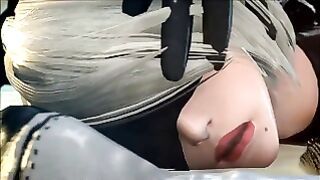 Nier Automata 2B Gets Gangbanged After Losing a Fight