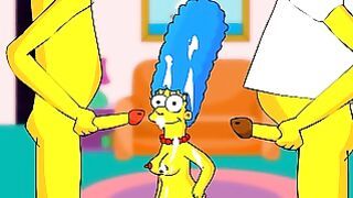 Marge big tits double cumshot. Big facial