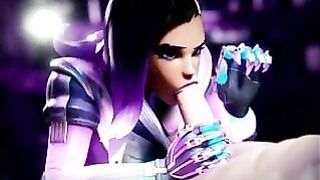Overwatch 2 Slutty Latina Jumps from Invisibility to Give a Blowjob
