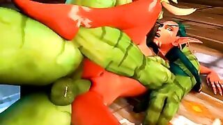 Sexy Tight warcraft Female Gets Fucked and Covered in cum by a troll