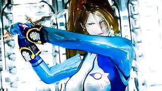 Brunette Zero Suit Samus Frees Monsters to Ride Their Cocks