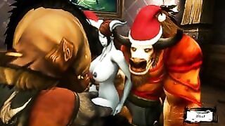 Hot Draenei Girl is Double Penetrated By Taurens
