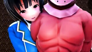 Rope Bondaged Muscular Dude Gets a Handjob from Horny Chick