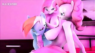 pinkamena x pinkie pie x rainbow dash