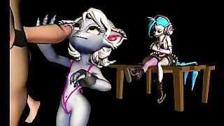 Tristana and jinx, League of legends hentai 3d