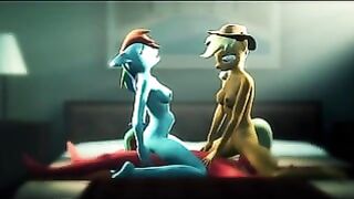 applejack shares big mac with rainbowdash