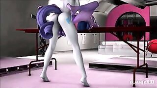 Futa Rarity x Twilight Sparkle Cumshot Scene
