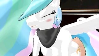 Humanoid Celestia is Fucked and Creampied By Human