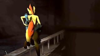 Futanari Rainbow Dash and Futanari Spitfire After Workout Stretching