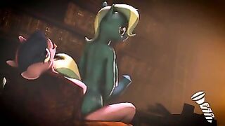 trixie giving twilight a ride (mlp futa)
