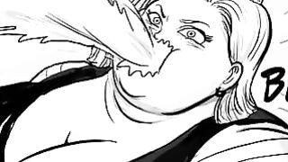 Android 18 dragon ball Z buu belly inflation