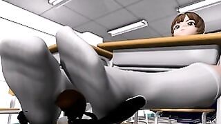 Giantess socks on desk poser