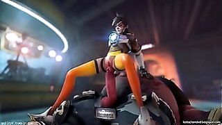 Overwatch 2 Tracer Takes on Roadhog’s Massive Dick
