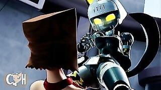 Robo-Fortune Fucks a Human With a Paper Bag Over His Head