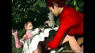 Alice in WonderFuckLand&period; 3D xxx cartoon fantasy foursome&period;