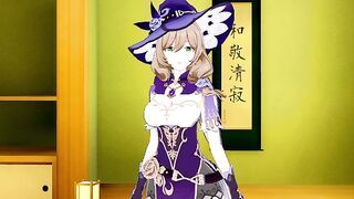 Lisa cums while fucking Chongyun in the dojo Genshin Impact Anime Hentai Uncensored 3D