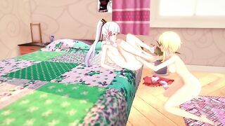 Lumine and Ayaka lesbian Sex