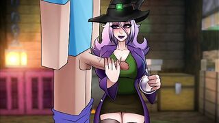 Hornycraft Milf Witch Milking big penis and Sperms Collecting