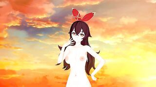 Genshin Impact AMBER can be useful in swallowing cum (3D HENTAI)
