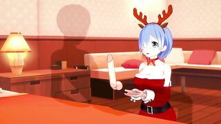 Re:Zero Rem gets a creampie for Christmas
