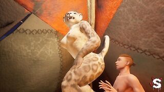 Incredible sexy furry girl with huge tits gets fucked till she cums by a lucky guy in wild life sex