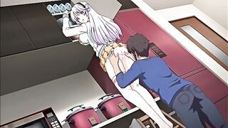The tutor fucks his student and her busty stepmother- Hentai Kazoku Ep. 1