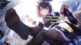 Your maid wants to see if you are qualified to serve her (femdom, foot fetish, shoe feitsh)