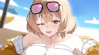 Blond With Big Tits Crempied On The Beach