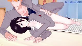 Rukia Kuchiki and Ichigo Kurosaki have Intense fucking in their bed at home. - BLEACH Hentai