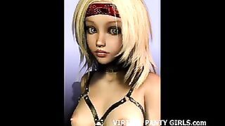 3d animated stripper in cute pink panties