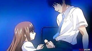 Nutty anime brother and sister first time blowjob