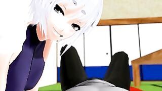 3D Dog Girl Gets a Deepthroat for Lunch