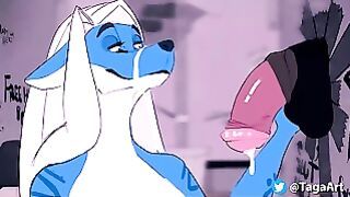 Furry Porn Blow Job Wolf + Horse Animation