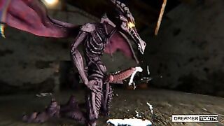 Ridley The Space Raptor Tries To Drink His Own Thick Spunk [dragon]