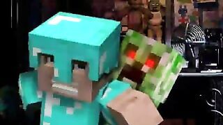 Slutty Creeper Fucks Lustful Miner In Pizzeria