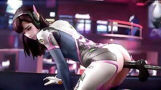 D.va Asshole With A Vibrator Machine By Fpsblyck (looped)