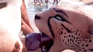 Sexy Horny Cheetah Has Furry Sex At The Shore – Anime