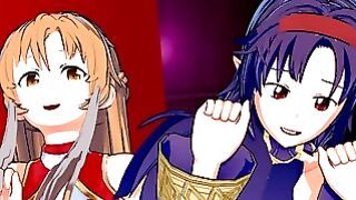 Sword Art On-line – Asuna X Yuuki Threeway 3d Anime Porn