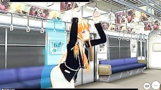 [cm3d2] – Sword Art On-line Anime, Asuna Yuuki Fucked At Train