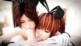 Mai + Kasumi Shared Fellatio Dead Or Alive